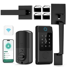 Wi-Fi Deadbolt Lock with Handle Sets, Keyless Entry Door Lock for Front Door,...