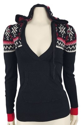 Women's Rue 21 Hoodie Sweater Aztec Kangaroo Pouch Small Soft Fitted Top