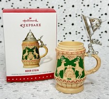 2015 Hallmark Keepsake Beer Stein Christmas Tree Ornament, Signed Tom Best