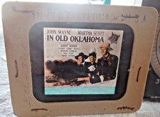 John Wayne & Martha Scott magic lantern glass slide 1943 movie IN OLD OKLAHOMA