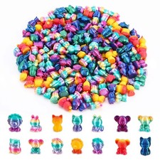 200 Pcs Mini 3D Printed Animals Set Frog Owl Koala Lion Cat Figurines NEW