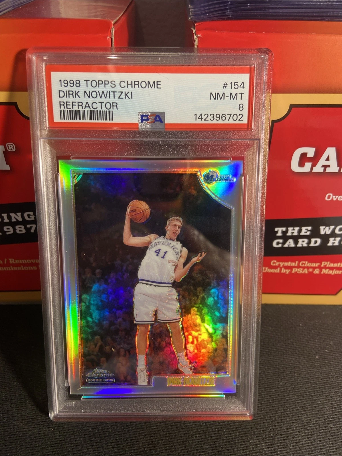 Deal for 1998 Topps Chrome Refractor #154 Dirk Nowitzki PSA 8 ROOKIE CARD