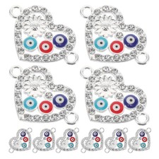 10 Pcs Evil Eye Jewelry Pendant Charms for Making Bulk Alloy Bracelet Supplies