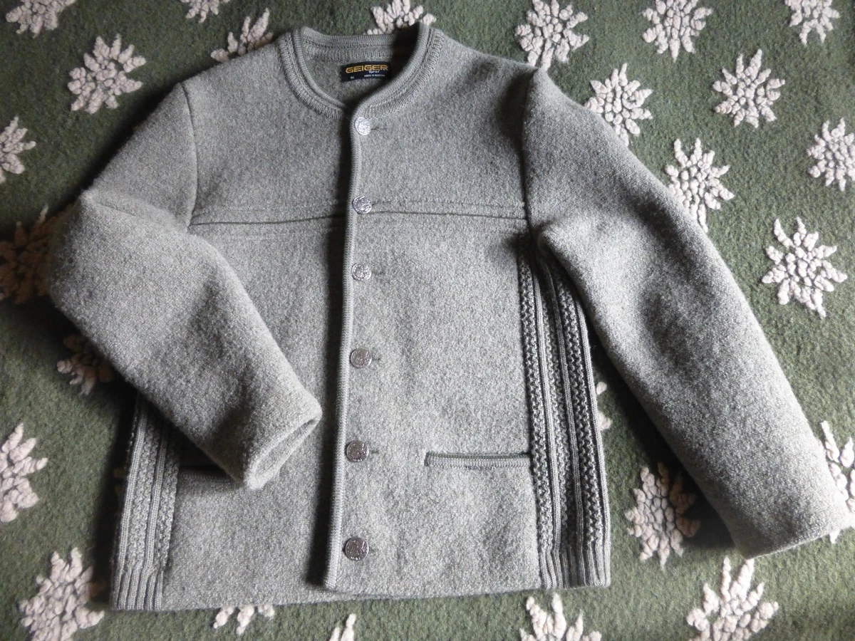 Veste Femme Giesswein En Laine Bouillie (lana Cotta) Grise - Taille IT44/EU40, Style Sud Tyrol, Occasion