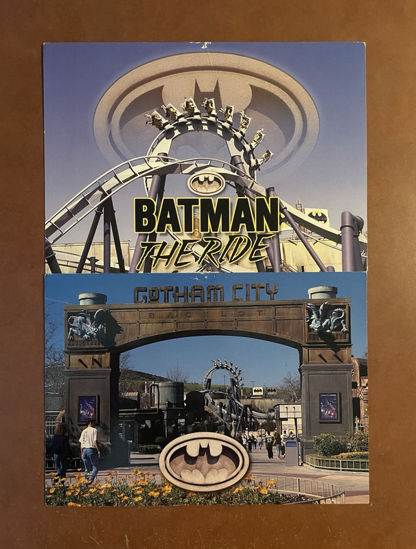 Six Flags Magic Mountain Batman The Ride & Gotham City Postcard Set (2) 1999