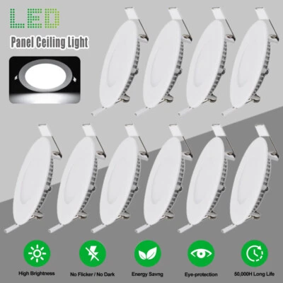 10PCS LED Einbaustrahler Panel rund Ultraslim Einbauleuchte Deckenleuchte Spot - Bild 1 von 4