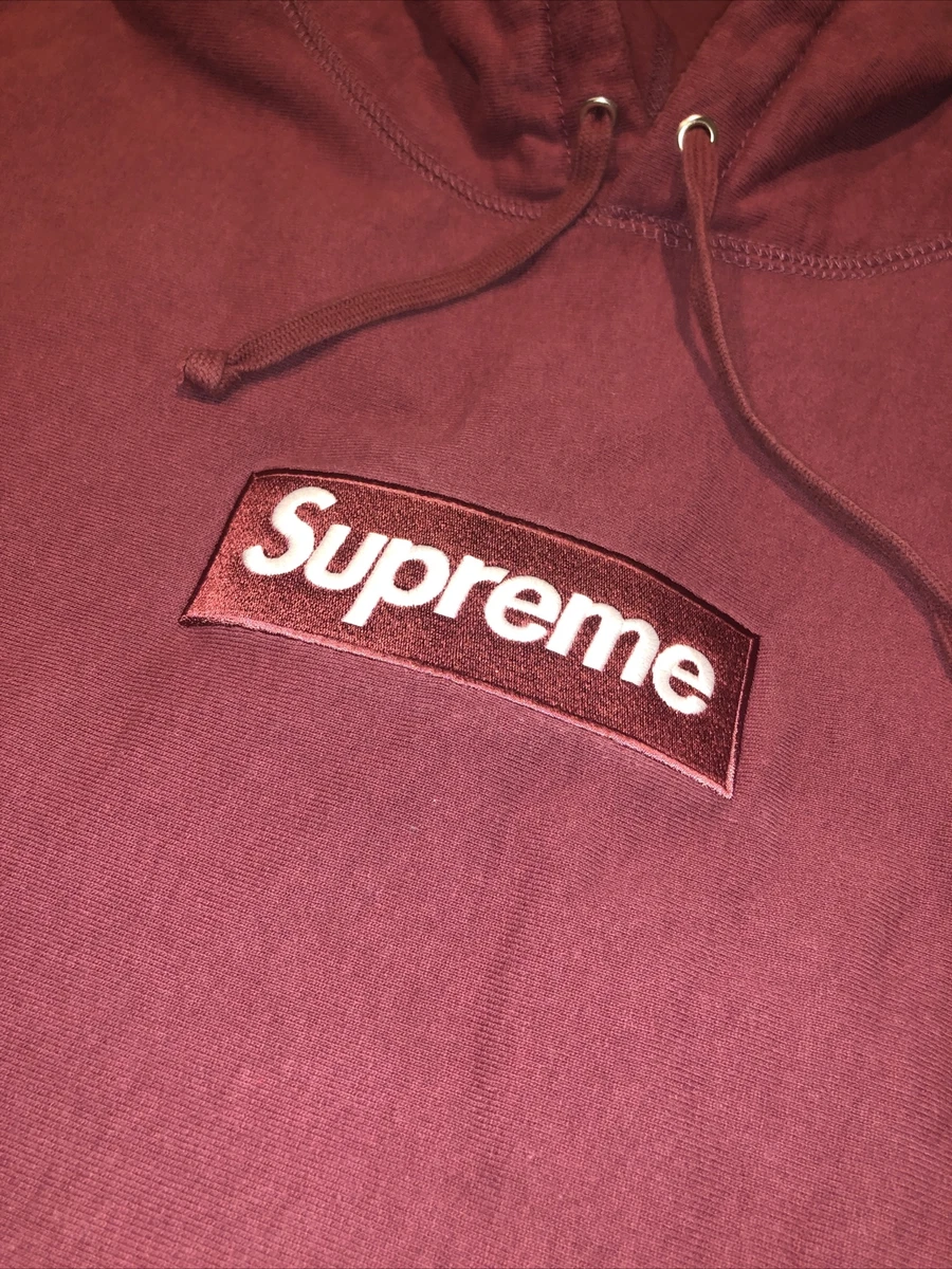 Supreme Box Logo Hooded Sweatshirt PLUM Size Medium FW21 In Hand Hoodie