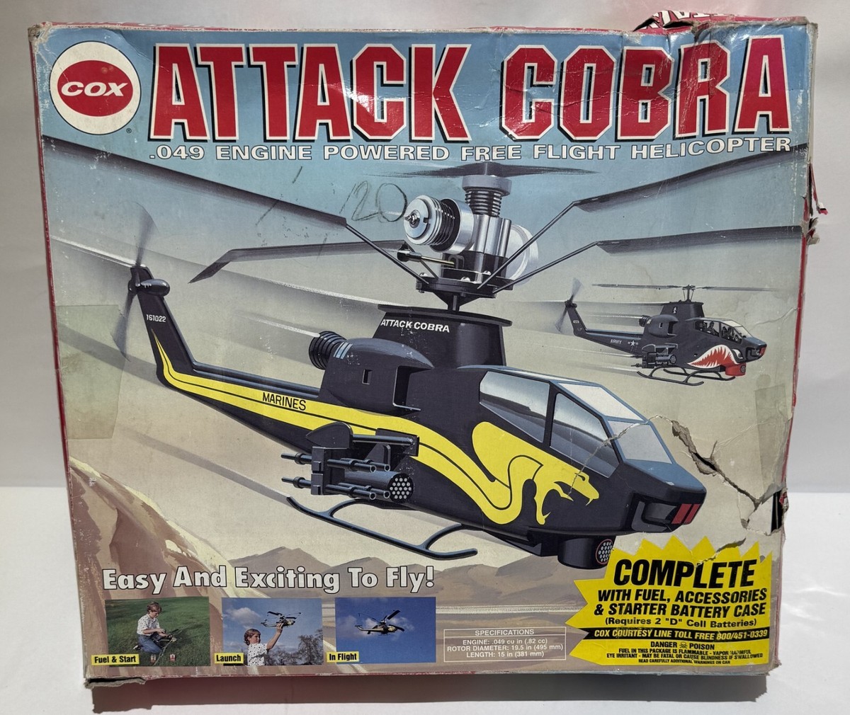 Cox Attack Helicopter .049 Engine Powered Free Flight