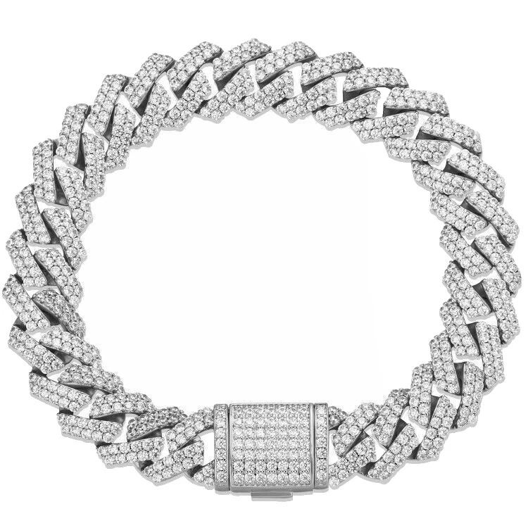 Cubic Zirconia Blanco Acero Inoxidable Joyería para Hombres