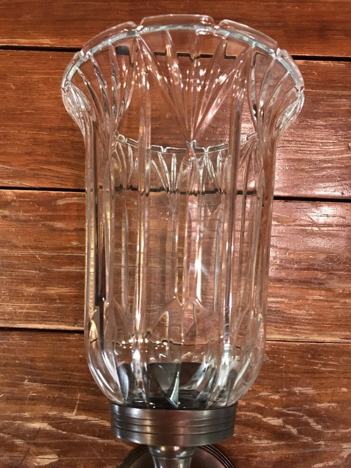 Aplique de pared de alta calidad de bronce y cristal de entrada de 17,25” de alto para vela Foto 2 de 4