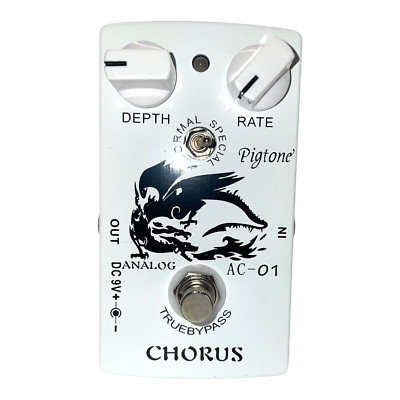 Pigtone PP-25 Super Chorus Guitar Pedal | Analog True Bypass 9V DC White