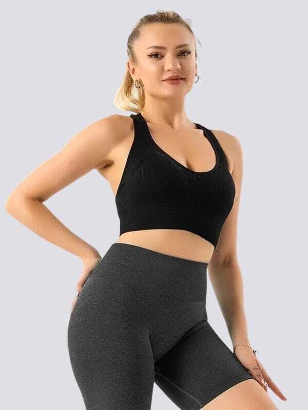 Brassière sport maintien maximum pour fitness intensif et crossfit bleu