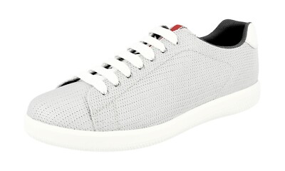 PRADA Pique Bike Linea Rossa Downtown Sneaker - 4E2988 Silber - NEU -  9 43