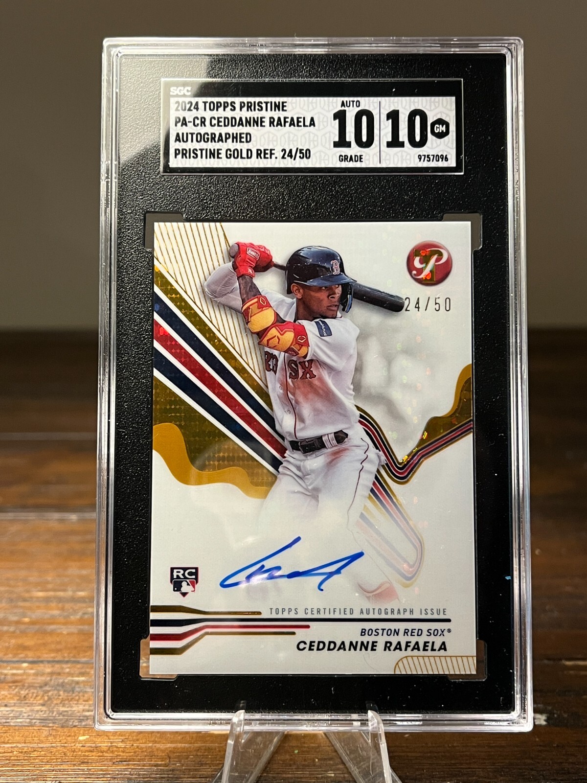 2024 Topps Pristine #PA-CR Ceddanne Rafaela Pristine Gold 24/50 SGC10 Red Sox
