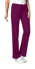 Wine Cherokee Scrubs LUXE Low Rise Straight Leg Drawstring Pant 1066 WINV