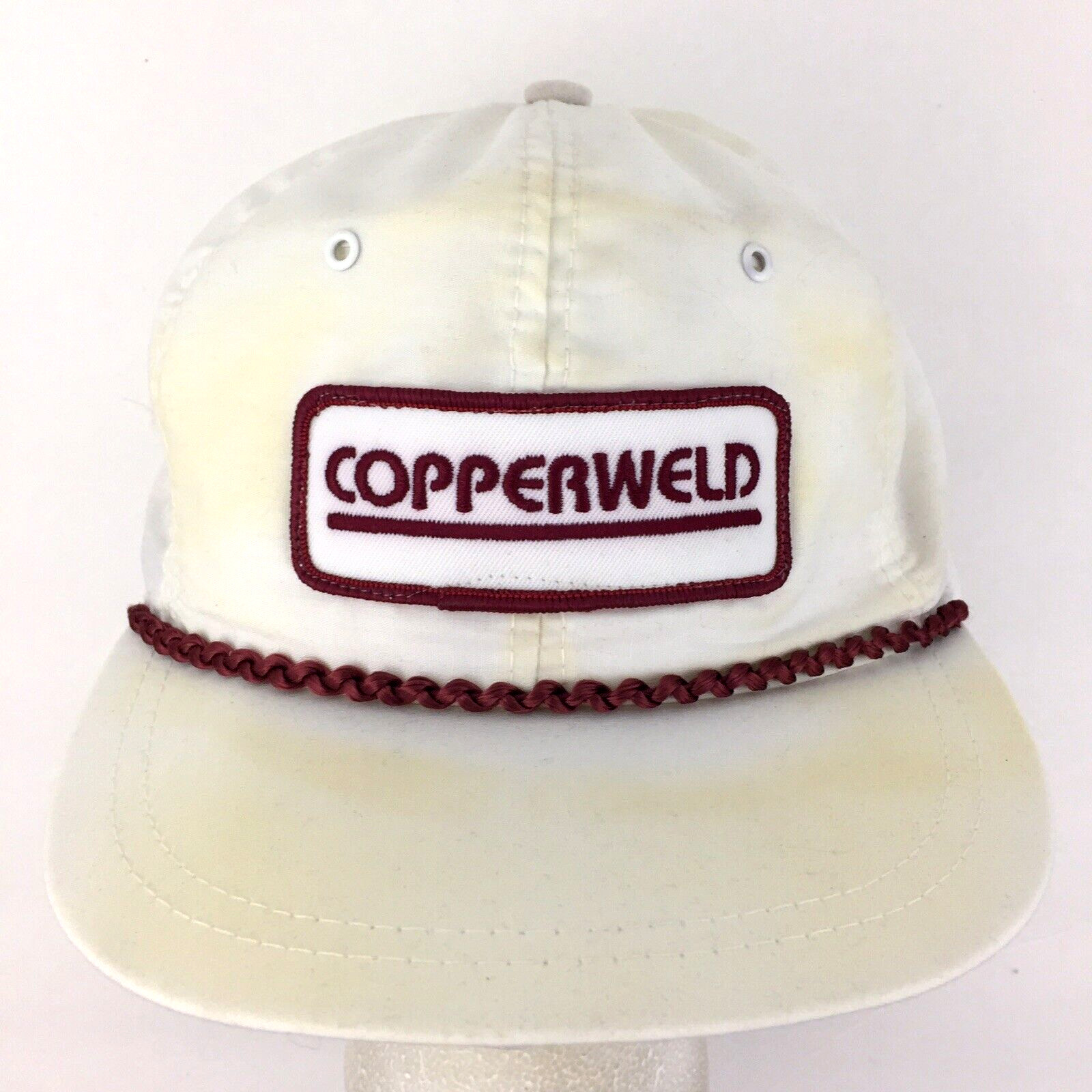 Vtg Copperweld Patch Hat Spell Out Script Logo Ma… - image 1