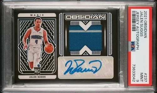 2021-22 Panini Obsidian Jalen Suggs Rookie Patch Auto 09/99 RPA SP RC PSA 9 Mint