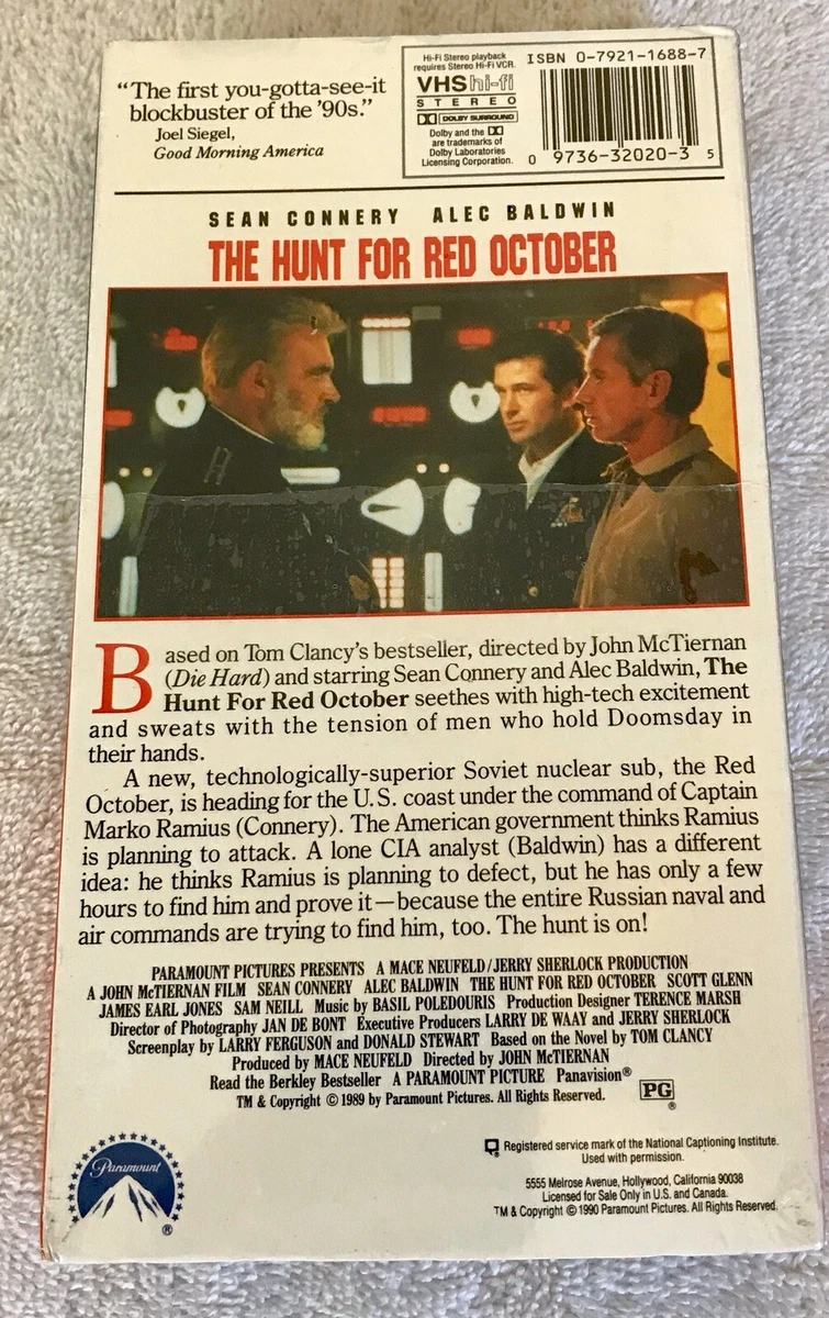 The Hunt For Red October Vhs Tape