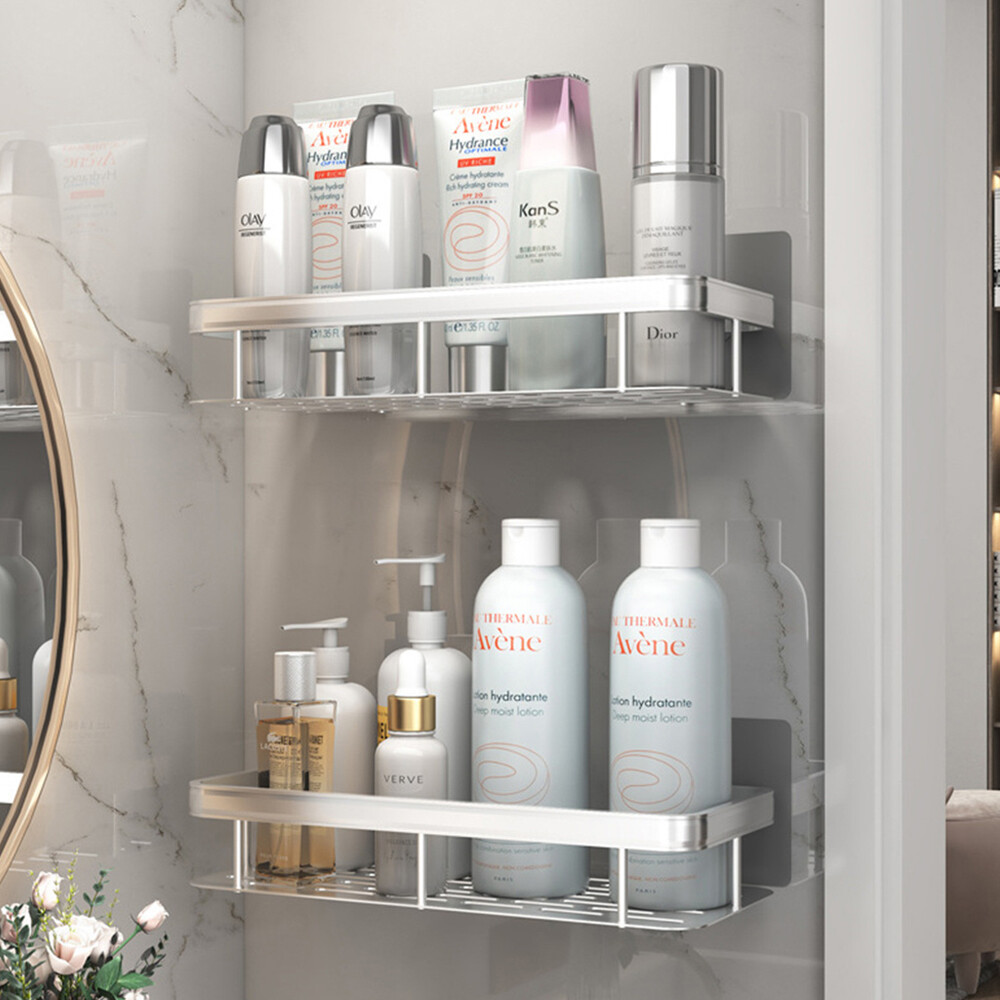 3Pcs Bathroom Shower Caddy Shelf Organiser No Drill Wall Mounted Shower Shelves eBay