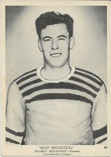 Mud Bruneteau 1939-40 O-Pee-Chee Rookie Card #43 Detroit Red WIngs