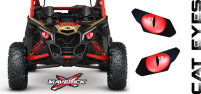 Headlight-Custom-Graphics-Eye-Sticker-Decals-Racing-Can-Am-Maverick-X3-Cat-Eyes