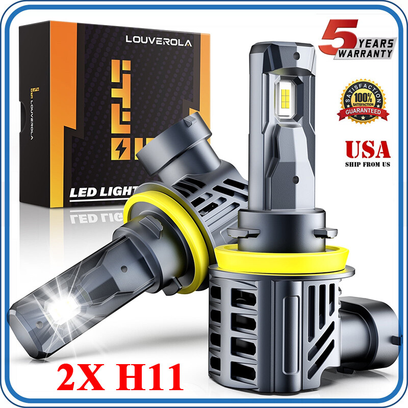 60W H11 LED Headlight Bulb 6500K 30000 Lumens High Low Beam Super Bright