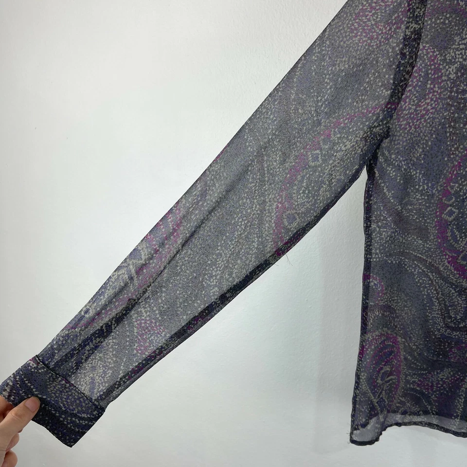 Blusa feminina Gap tamanho XS extra pequena multicolorida paisley manga longa 23104 - Imagem 3 de 4