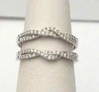 2 CT Round Cut Moissanite Wrap Enhancer Ring Guard 14K White Gold Plated Size-6