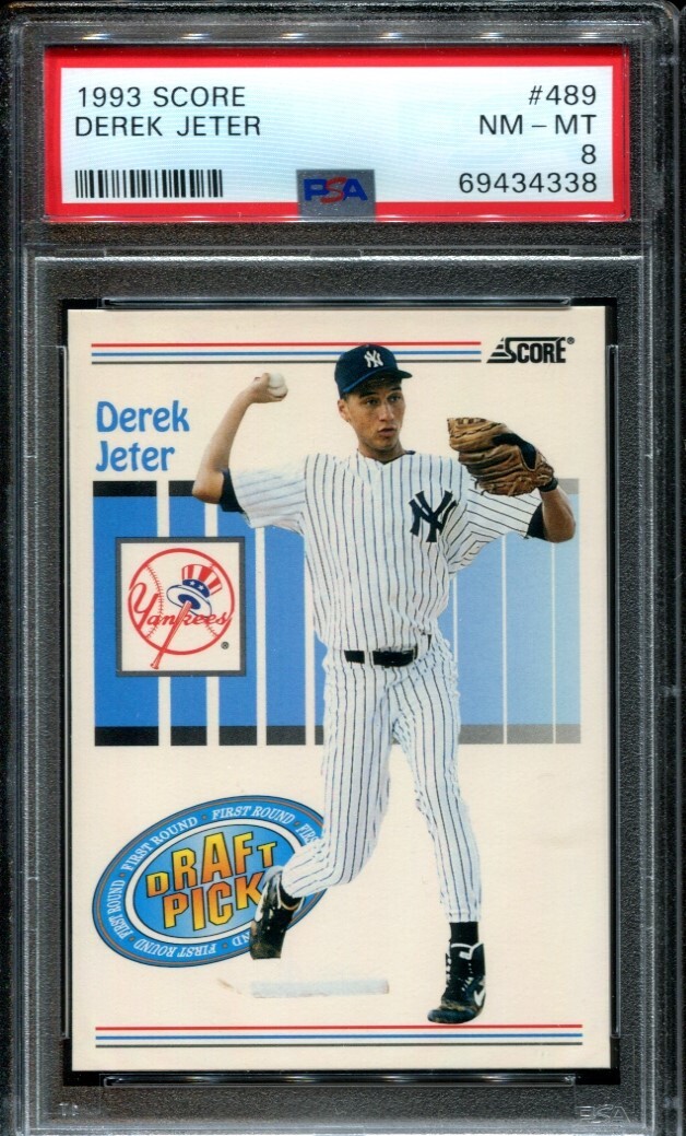 1993 Score Derek Jeter #489 RC Rookie PSA 8