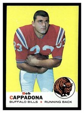 1969 TOPPS FOOTBALL BOB CAPPADONA #40 ROOKIE CARD BUFFALO BILLS HIGH GRADE. rookie card picture