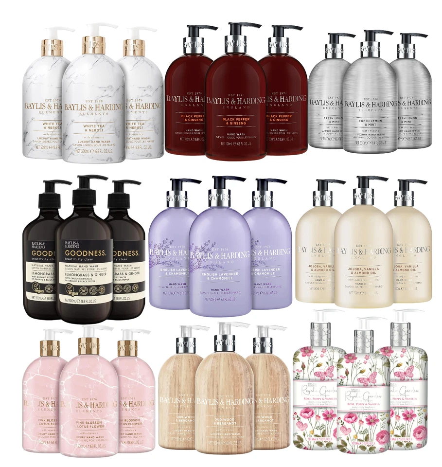 Baylis & Harding Luxury Hand Wash Vegan Friendly All Scents Pack of 3