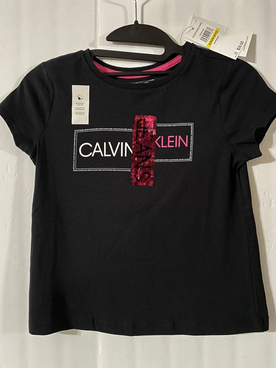 Girls calvin hotsell klein t shirt