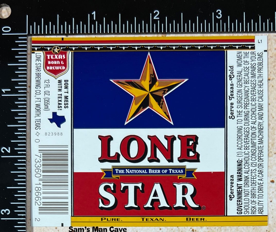 Lone Star Beer Label TEXAS