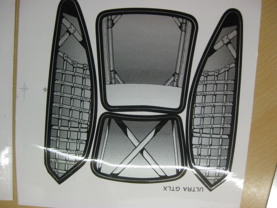 Dekor Bogen ,Abziehbild Fenster mit Schutzgitter für RC Autos 1:10 Zwei Stück. - Bild 3 von 4