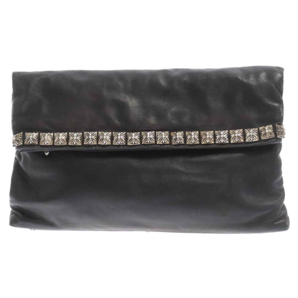 Chrome Hearts Clutch Bag W/Pyramid Studs Pyramid Stud Leather 