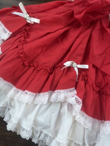 Vintage Emmas Rainbow Of California Girls 5 Dress Ruffle Pageant Circle Red - Picture 9 of 10