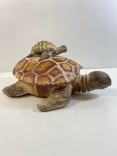 Decorative Clay Turtle/Tortoise Shaped Lidded Box - Very Unique! - F2