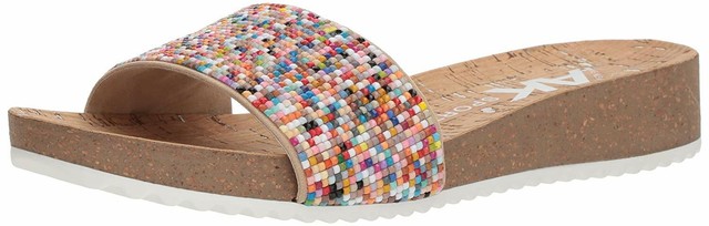 anne klein qtee wedge slide sandals