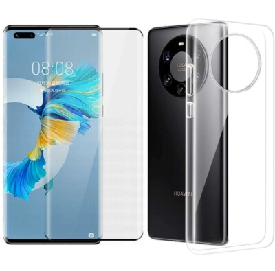 HANDY SCHUTZ HÜLLE TPU + DISPLAY GLASFOLIE SCHUTZGLAS Für HUAWEI MATE 40 PRO LCD