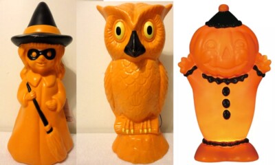 NEW 17 INCH INDOOR/OUTDOOR OWL/WITCH/PUMPKIN  BLOW MOLD HALLOWEEN