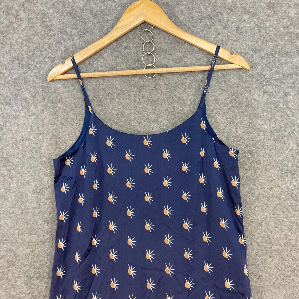 Vestido SIR Mujer 8 Azul Satinado Seda Midi Forrado Sin Mangas Sin Mangas Fiesta Evento 17214 Foto 2 de 4