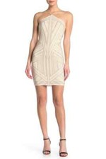 JUMP Women's Constellation Glitter Halter Neck Cocktail Dress Ivory Size XS NWT