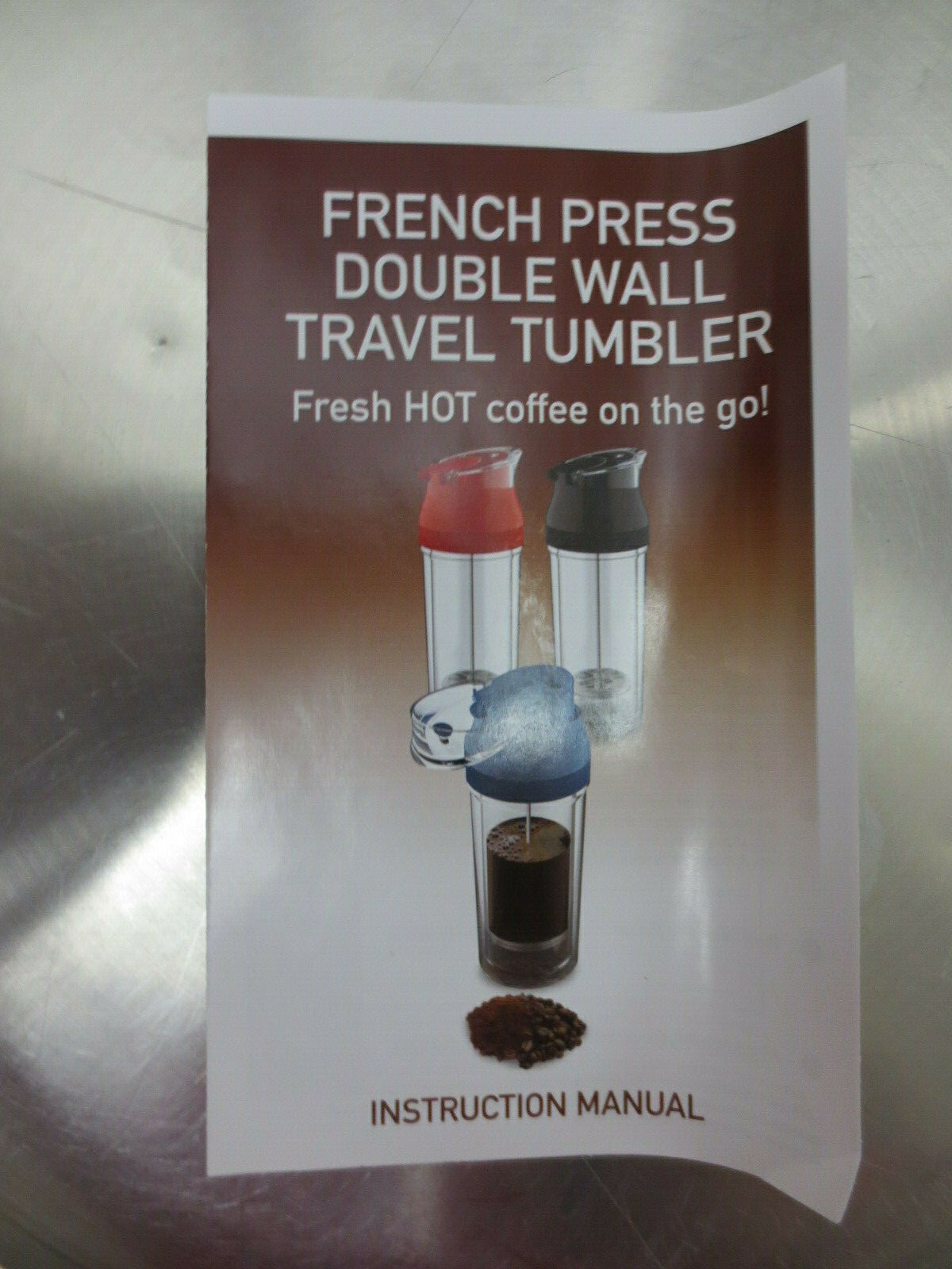 Great Innovations French Press Double Wall Travel Tumbler - Red (15 oz)