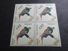 Monaco 1964 Stamp 655 Block Of 4, Sport Judo, Tokyo Games, New**, Vf Mnh Stamps