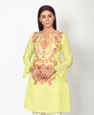 NWT ITTEHAD Size L Embroidered Kurti Pakistani Designer JOFA SAFINAZ KHAADI