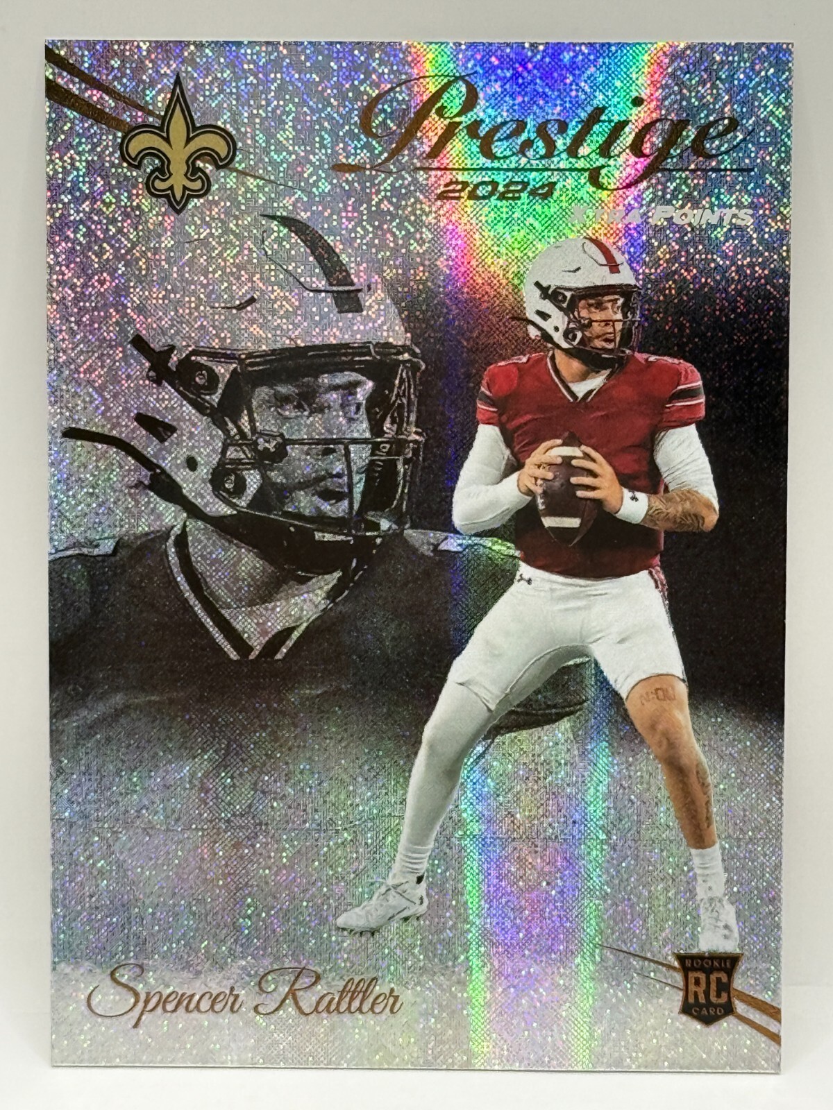 2024 Panini Prestige SPENCER RATTLER Rookie #359 Galaxy Xtra Points SAINTS RC