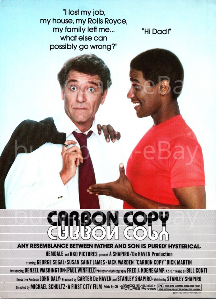 1981 Carbon Copy Segal Susan Saint James Jack Warden Denzel