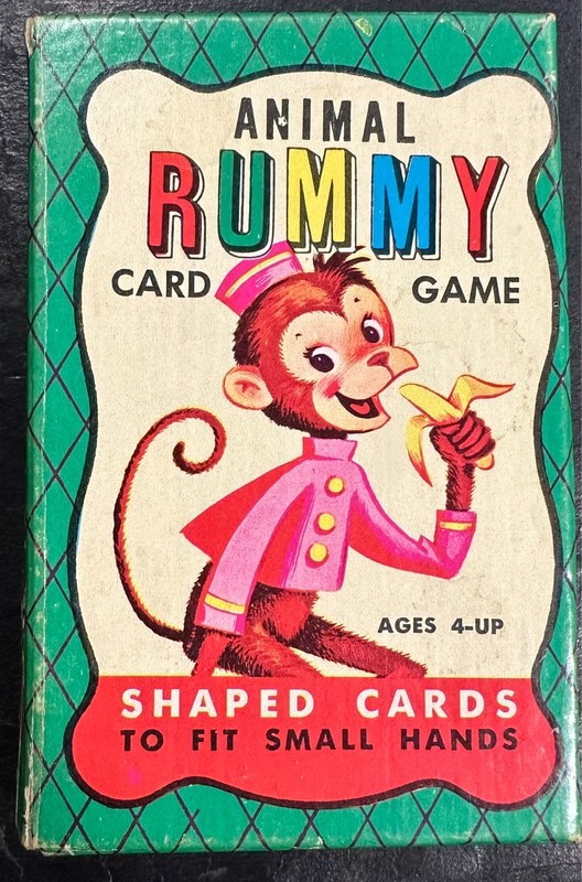 Vintage Animal Rummy Card Game Shaped Cards Ages 4-7