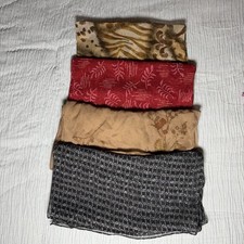 Lot Of 7 Scarves Made From Rayon, Nylon Or Silk. Sheer fabrics.