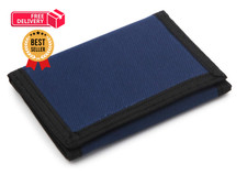 RFID Trifold Canvas Outdoor Sports Wallet for Kids - Front Pocket Blue